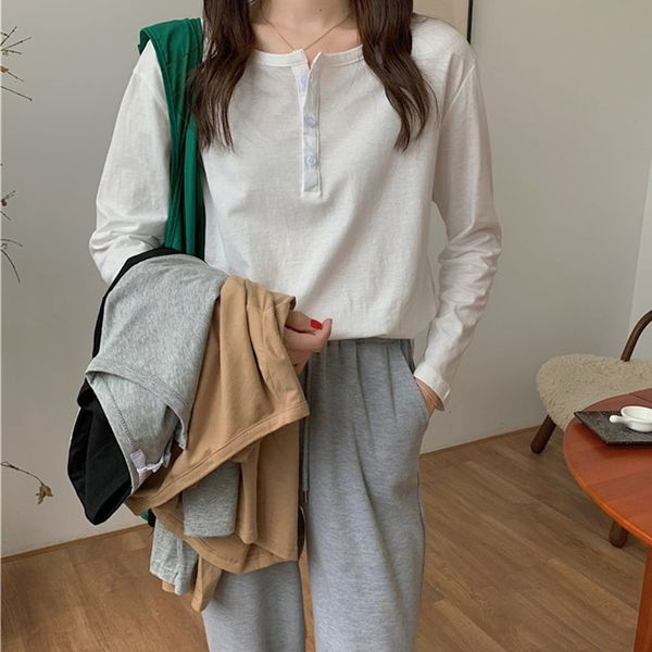 women's blouses & shirts hzirip thin sleeve full solid t-shirts autumn loose feminine casual chic femme all fashion games bottoming t0, White
women's blouses & shirts hzirip thin sleeve full solid t-shirts autumn loose feminine casual chic femme all fashion games bottoming t0, White