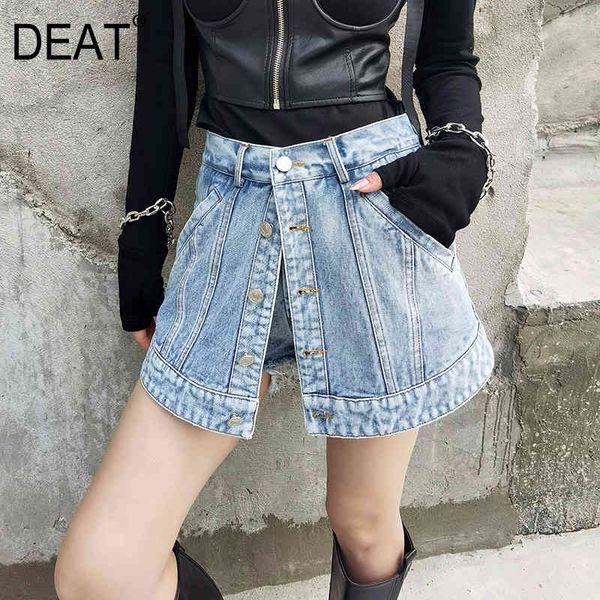 {deat} women wide leg blue fake two shorts denim high waist loose fit rousers fashion tide spring summer gx138 210421, White;black
{deat} women wide leg blue fake two shorts denim high waist loose fit rousers fashion tide spring summer gx138 210421, White;black