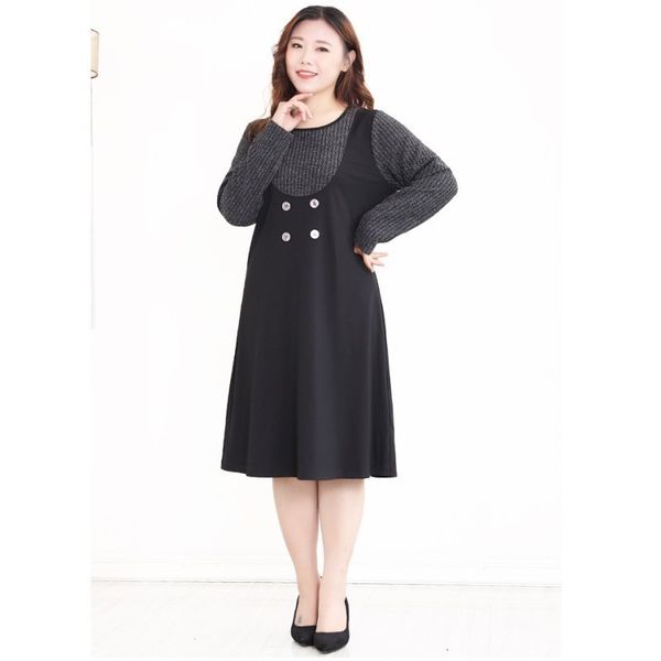 dress in addition to size10xl 8xl 6xl 4xl women's fashions long autumn sleeves winter gray black femme sh thin ed for mujer, Black;gray 
dress in addition to size10xl 8xl 6xl 4xl women's fashions long autumn sleeves winter gray black femme sh thin ed for mujer, Black;gray