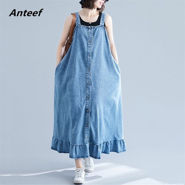 cotton vintage plus size ruffle women casual long summer autumn denim dress elegant clothes ladies dresses 210517, Black;gray
cotton vintage plus size ruffle women casual long summer autumn denim dress elegant clothes ladies dresses 210517, Black;gray