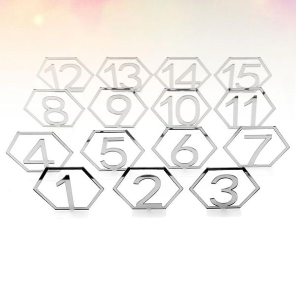 party decoration 1 set of 15pcs 1-15 table number decor acrylic cards hollow-out hexagonal delicate
party decoration 1 set of 15pcs 1-15 table number decor acrylic cards hollow-out hexagonal delicate