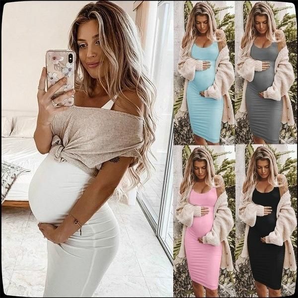 casual dresses summer loose round neck sleeveless solid dress for pregnant women, Black;gray
casual dresses summer loose round neck sleeveless solid dress for pregnant women, Black;gray