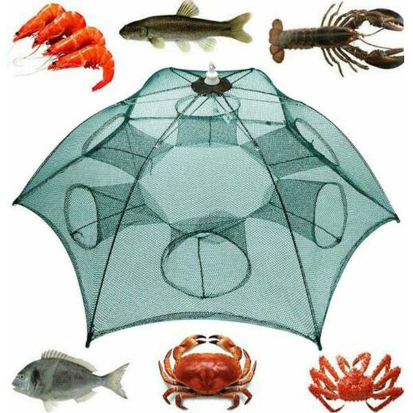 multiple holes automatic folding fishing net shrimp cage nylon foldable crab fish trap cast network accessories 
multiple holes automatic folding fishing net shrimp cage nylon foldable crab fish trap cast network accessories