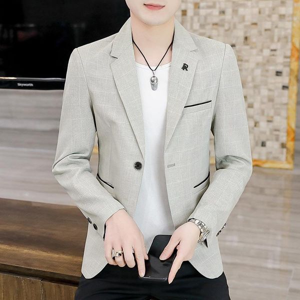 men's suits & blazers nice spring and autumn plaid colorblock blazer casual business handsome, White;black
men's suits & blazers nice spring and autumn plaid colorblock blazer casual business handsome, White;black