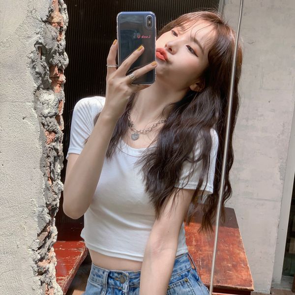 t-shirt 2021 summer korean new basic slim and versatile solid round neck short sleeve t-shirt for women, White
t-shirt 2021 summer korean new basic slim and versatile solid round neck short sleeve t-shirt for women, White