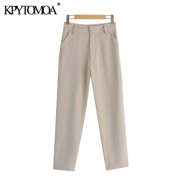 women chic fashion office wear side pockets pants vintage high waist zipper fly female ankle trousers pantalones 210421, Black;white
women chic fashion office wear side pockets pants vintage high waist zipper fly female ankle trousers pantalones 210421, Black;white