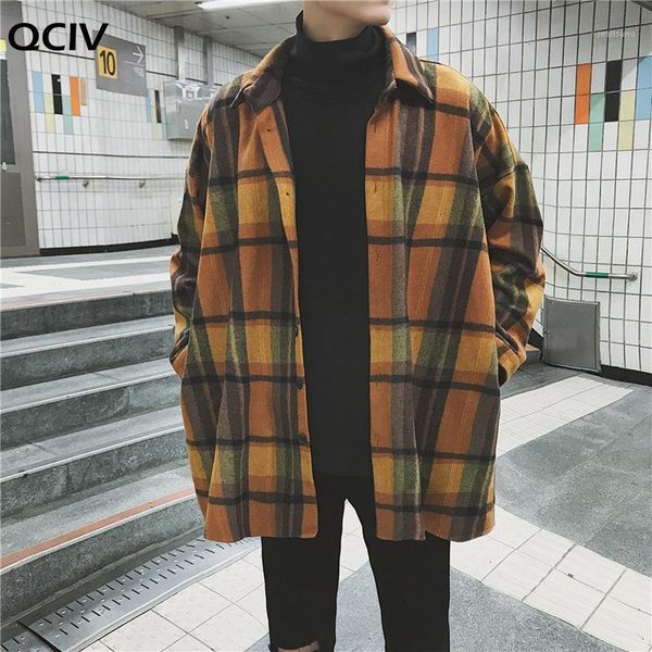 men's casual shirts fashion men plaid shirt loose wool jacket coat long sleeve mens clothing streetwear, White;black
men's casual shirts fashion men plaid shirt loose wool jacket coat long sleeve mens clothing streetwear, White;black