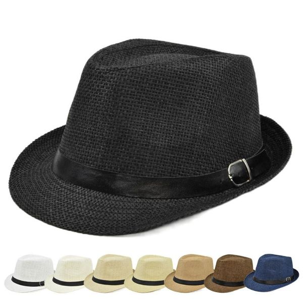 wide brim hats summer women's men boater beach hat side casual panama lady classic flat bowknot straw sun women fedora, Blue;gray
wide brim hats summer women's men boater beach hat side casual panama lady classic flat bowknot straw sun women fedora, Blue;gray