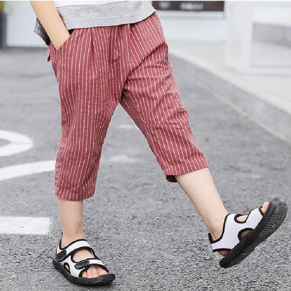 trousers boys' for summer children's clothing of kids striped casual cotton linen pants children aged 4-12, Blue
trousers boys' for summer children's clothing of kids striped casual cotton linen pants children aged 4-12, Blue