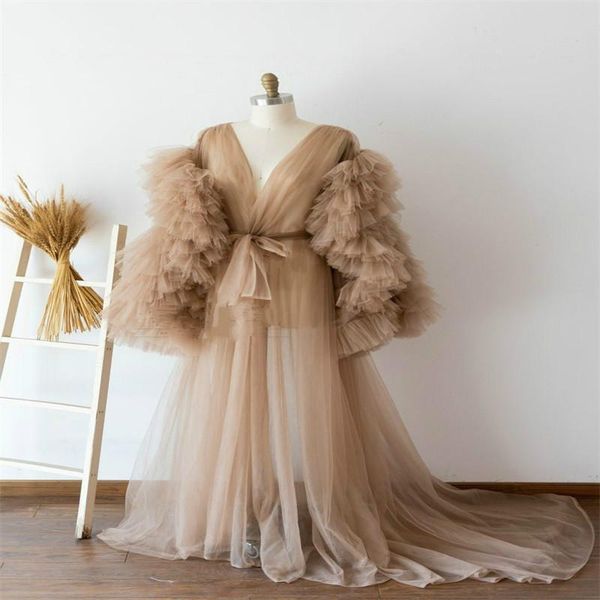 women's sleepwear est night gown illusion bride robes tulle custom made long sleeves dressing women dresses, Black;red
women's sleepwear est night gown illusion bride robes tulle custom made long sleeves dressing women dresses, Black;red