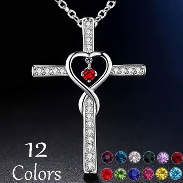 pendant necklaces religion inlaid full zircon crucif necklace silver color love heart with colorful crystal infin cross jewelry
pendant necklaces religion inlaid full zircon crucif necklace silver color love heart with colorful crystal infin cross jewelry