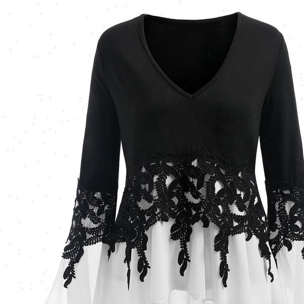 fashion casual elegant chiffon womens shirts v neck long sleeve small flare lace yl10, White
fashion casual elegant chiffon womens shirts v neck long sleeve small flare lace yl10, White