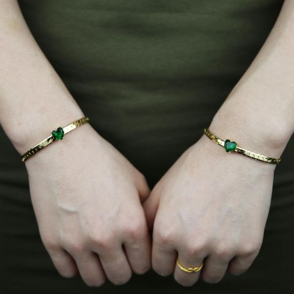 link, chain styles green cz paved heart square eye charm bracelet with adjustable flat herringbone link for women girls, Black
link, chain styles green cz paved heart square eye charm bracelet with adjustable flat herringbone link for women girls, Black