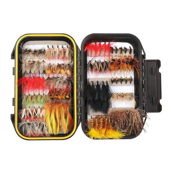 fishing flies kit - 100pcs handmade lures dry/wet flies,streamer, nymph, emerger with waterproof box hooks
fishing flies kit - 100pcs handmade lures dry/wet flies,streamer, nymph, emerger with waterproof box hooks