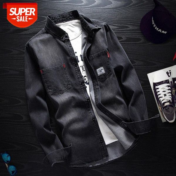 denim shirt men's long-sleeved korean style self-cultivation trend handsome retro tide tooling jacket men #on9q, White;black
denim shirt men's long-sleeved korean style self-cultivation trend handsome retro tide tooling jacket men #on9q, White;black