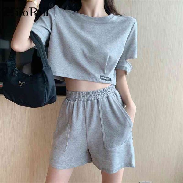 women solid casual tracksuit 2 piece set chic o neck crop home loose baggy sport shorts two outfits 210508, White
women solid casual tracksuit 2 piece set chic o neck crop home loose baggy sport shorts two outfits 210508, White