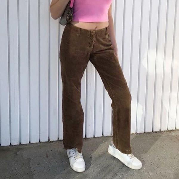 women's pants & capris high waist corduroy womens casual solid brown loose long trousers streetwear straight women, Black;white
women's pants & capris high waist corduroy womens casual solid brown loose long trousers streetwear straight women, Black;white