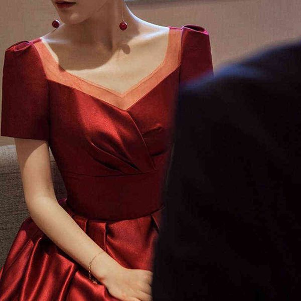 luxury street style dresses toast bride 2021 autumn wine red usually can wear back casual engagement satin evening female, Black;pink
luxury street style dresses toast bride 2021 autumn wine red usually can wear back casual engagement satin evening female, Black;pink