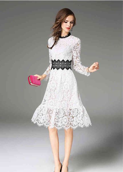 white and black patchwork lace dress autumn women long sleeve slim midi party dresses vestidos de festa office lady, Black;gray
white and black patchwork lace dress autumn women long sleeve slim midi party dresses vestidos de festa office lady, Black;gray