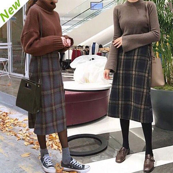 skirts autumn winter korean retro women high waist plaid woolen skirt thick a line gothic harajuku, Black
skirts autumn winter korean retro women high waist plaid woolen skirt thick a line gothic harajuku, Black