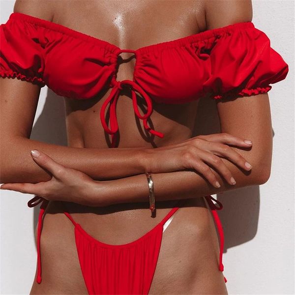 women's swimwear red off shoulder bikini women swimsuit female two-pieces set brazilian bather bathing suit swim lady, White;black
women's swimwear red off shoulder bikini women swimsuit female two-pieces set brazilian bather bathing suit swim lady, White;black
