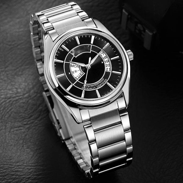 wristwatches men's double calendar steel band non mechanical watch couple student waterproof quartz, Slivery;brown
wristwatches men's double calendar steel band non mechanical watch couple student waterproof quartz, Slivery;brown