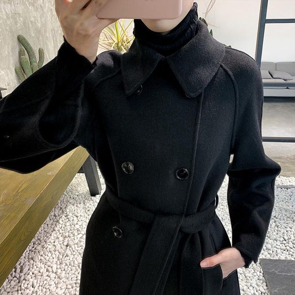 women's wool & blends shzq high-end double-sided cashmere coat in autumn and winter of 2021, Black
women's wool & blends shzq high-end double-sided cashmere coat in autumn and winter of 2021, Black