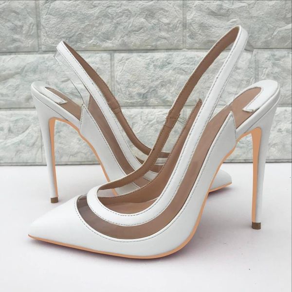 dress shoes summer pvc white patent leather patchwork pumps women slingbacks 10cm heel stilettos pointed toe party female high heels, Black
dress shoes summer pvc white patent leather patchwork pumps women slingbacks 10cm heel stilettos pointed toe party female high heels, Black