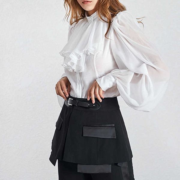 vintage elegant chiffon blouses for women fashion silm ruffles lantern sleeve shirts temperament all-match blusas de mujer 210525, White
vintage elegant chiffon blouses for women fashion silm ruffles lantern sleeve shirts temperament all-match blusas de mujer 210525, White