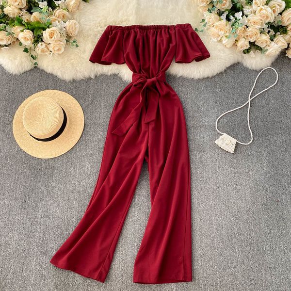 women's jumpsuits & rompers leaking clavicle one-line neck strapless jumpsuit goddess fan temperament slim long wide leg pant, Black;white
women's jumpsuits & rompers leaking clavicle one-line neck strapless jumpsuit goddess fan temperament slim long wide leg pant, Black;white