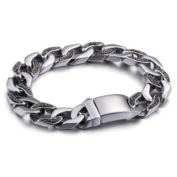 link, chain 2021 men simple personality punk bracelet 316l stainless steel 22cm long cuban fashion bracelets male jewelry accessories, Black
link, chain 2021 men simple personality punk bracelet 316l stainless steel 22cm long cuban fashion bracelets male jewelry accessories, Black
