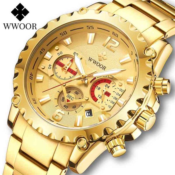 wwoor luxury gold full steel watch men 2021 sport chronograph quartz wrist watches for military waterproof relogio masculino
wwoor luxury gold full steel watch men 2021 sport chronograph quartz wrist watches for military waterproof relogio masculino