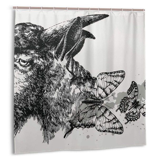shower curtain,black goat with butterflies. vector illustration. bath curtain set with hooks
shower curtain,black goat with butterflies. vector illustration. bath curtain set with hooks