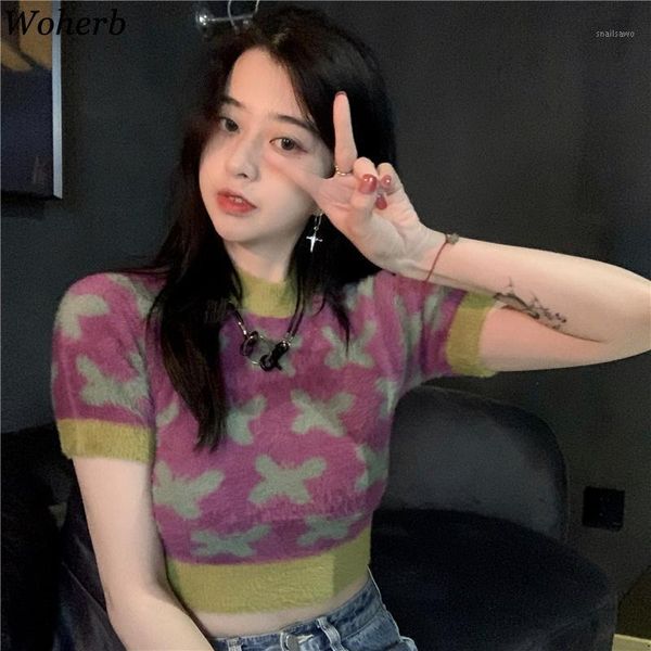 women's t-shirt woherb summer 2021 woman tshirts o-neck cute butterfly crop high-waist knitted cropped short-sleeved korean shirt, White
women's t-shirt woherb summer 2021 woman tshirts o-neck cute butterfly crop high-waist knitted cropped short-sleeved korean shirt, White
