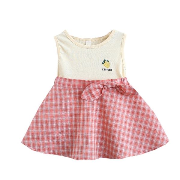 girl's dresses 12m-3t born infant baby girls summer dress sleeveless fashion plaid lemon bow princess for baby's clothing, Red;yellow
girl's dresses 12m-3t born infant baby girls summer dress sleeveless fashion plaid lemon bow princess for baby's clothing, Red;yellow