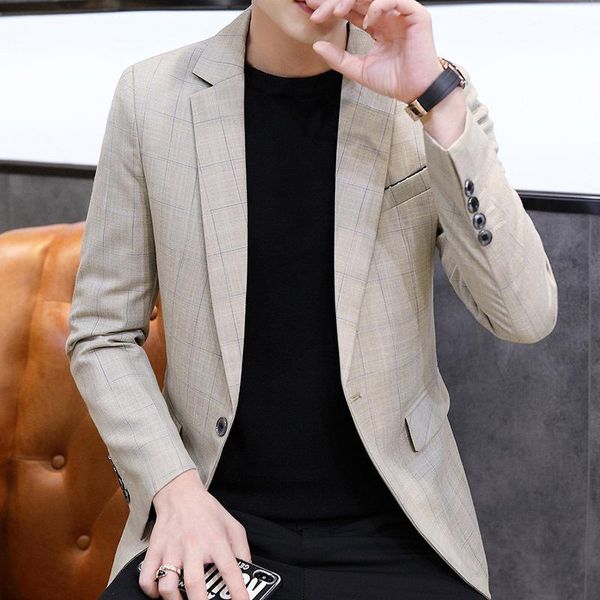 men's autumn hidden plaid fashion casual suit youth ironing-slim single button blazer suits & blazers, White;black
men's autumn hidden plaid fashion casual suit youth ironing-slim single button blazer suits & blazers, White;black