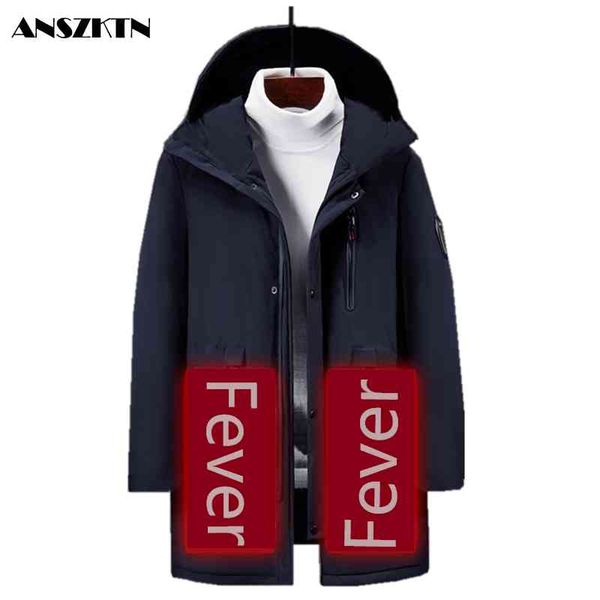 winter new men's custom mid-length hooded fashion slim smart constant temperature heating jacket, Black
winter new men's custom mid-length hooded fashion slim smart constant temperature heating jacket, Black