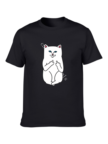 men's t-shirts cartoon cute big white cat 100% cotton t-shirt casual fashion harajuku oversized and women's, White;black
men's t-shirts cartoon cute big white cat 100% cotton t-shirt casual fashion harajuku oversized and women's, White;black