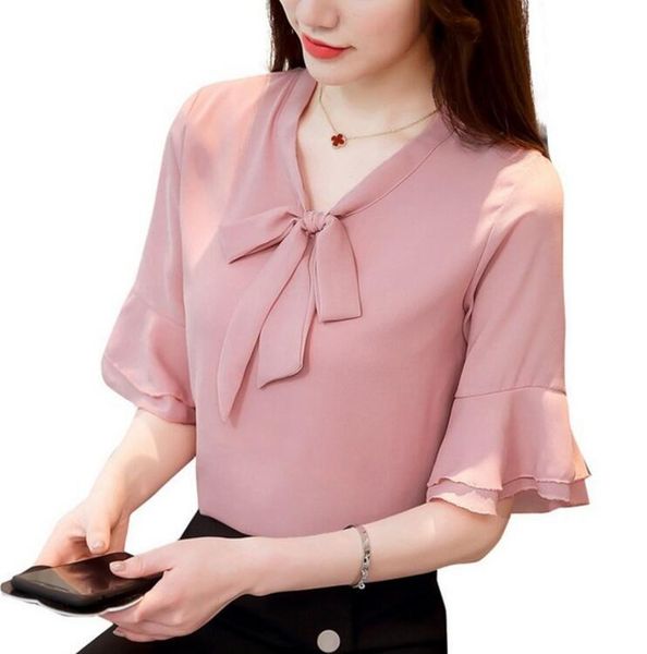 women's blouses & shirts 2021 women summer ruffles chiffon casual bow flare sleeve female plus size, White
women's blouses & shirts 2021 women summer ruffles chiffon casual bow flare sleeve female plus size, White