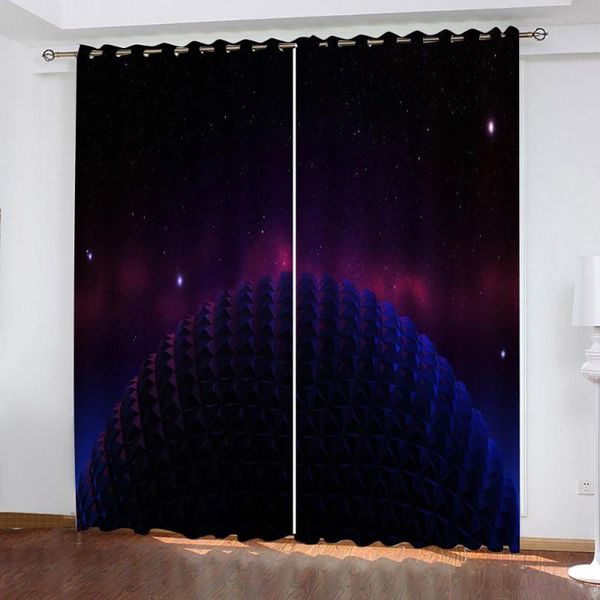 curtain & drapes beautiful po fashion customized 3d curtains blue blackout stereoscopic