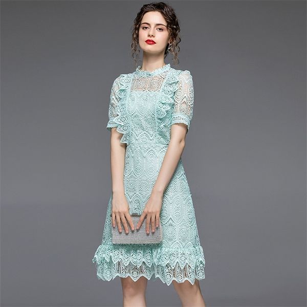 fashion summer runway women lace dress ruffles short sleeve hollow out party vintage mermaid vestidos 210520, Black;gray
fashion summer runway women lace dress ruffles short sleeve hollow out party vintage mermaid vestidos 210520, Black;gray