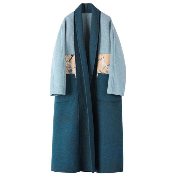women's wool & blends sondr2021 spring coat autumn female woolen jacket women clothes korean vintage ladies print long blend jackets pl, Black
women's wool & blends sondr2021 spring coat autumn female woolen jacket women clothes korean vintage ladies print long blend jackets pl, Black