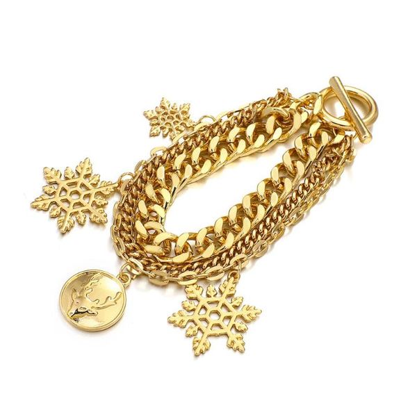 link, chain aensoa drop multilayer link charm bracelet snowflake elk dangle charms brand bracelets for women christmas gifts, Black
link, chain aensoa drop multilayer link charm bracelet snowflake elk dangle charms brand bracelets for women christmas gifts, Black