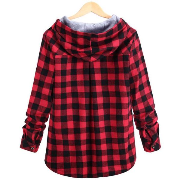 men's casual shirts men women red plaid shirt hooded long sleeve england harajuku black checkered blouse couple clothes, White;black
men's casual shirts men women red plaid shirt hooded long sleeve england harajuku black checkered blouse couple clothes, White;black
