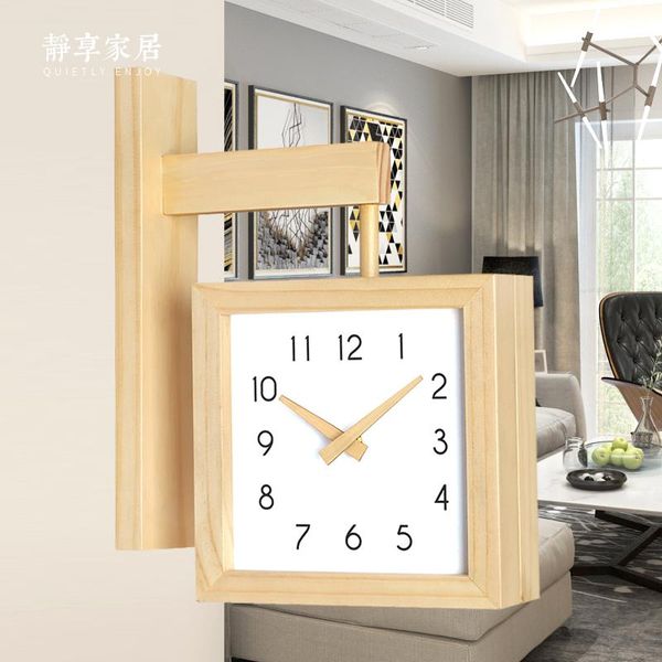 wall clocks square clock wood double sided silent creative special modern design living room horloge home watch xx60wc
wall clocks square clock wood double sided silent creative special modern design living room horloge home watch xx60wc
