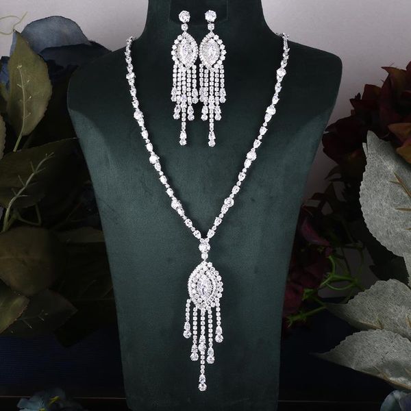 earrings & necklace accking nigeria bridal zirconia jewelry sets for women party, luxury dubai cz crystal wedding, Silver
earrings & necklace accking nigeria bridal zirconia jewelry sets for women party, luxury dubai cz crystal wedding, Silver