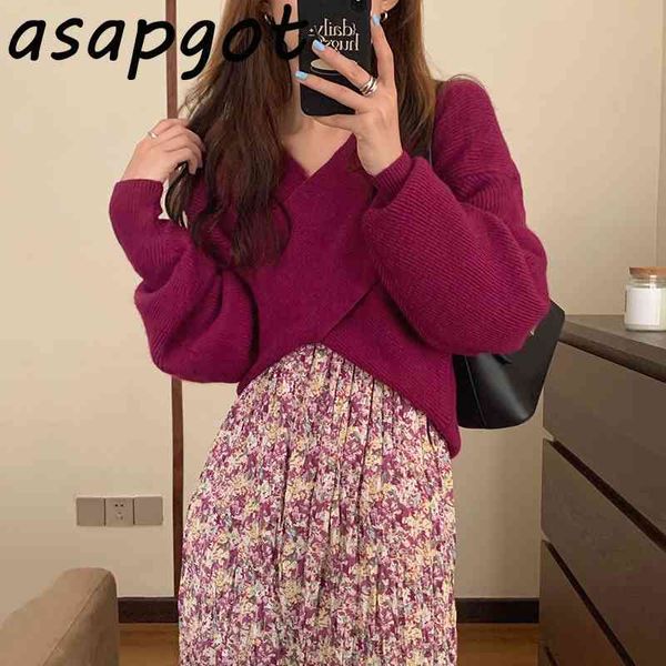 asapgot sweet chic korea fashion v neck criss-cross sweaters pullovers loose slim pleated floral printed dress retro wild 210407, White
asapgot sweet chic korea fashion v neck criss-cross sweaters pullovers loose slim pleated floral printed dress retro wild 210407, White