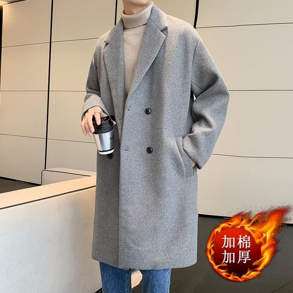 men's wool & blends winter thick woolen coat men warmth fashion oversized korean loose long mens trench overcoat m-2xl, Black
men's wool & blends winter thick woolen coat men warmth fashion oversized korean loose long mens trench overcoat m-2xl, Black