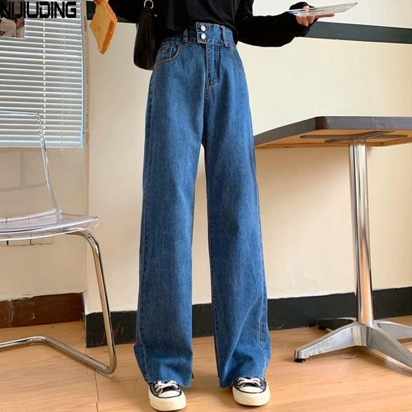 high waist casual jeans women wide leg denim pants spirng autumn female loose straight trouses plus size 4xl mujer 210514, Blue
high waist casual jeans women wide leg denim pants spirng autumn female loose straight trouses plus size 4xl mujer 210514, Blue