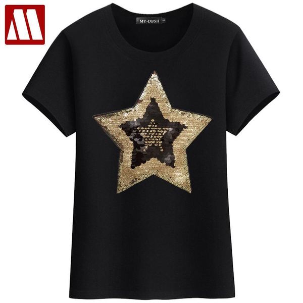 plus size fashion glitter women t shirt pentacle star sequins short sleeve summer loose casual shiny shirts, White
plus size fashion glitter women t shirt pentacle star sequins short sleeve summer loose casual shiny shirts, White